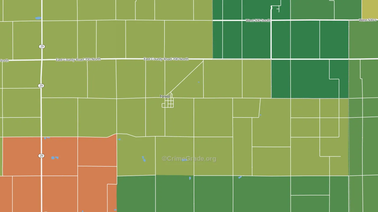 46039, IN Map of Theft Rates