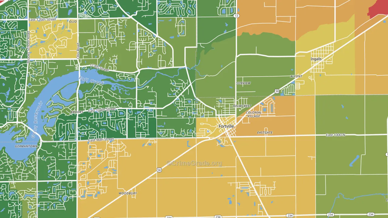 46040, IN Map of Theft Rates
