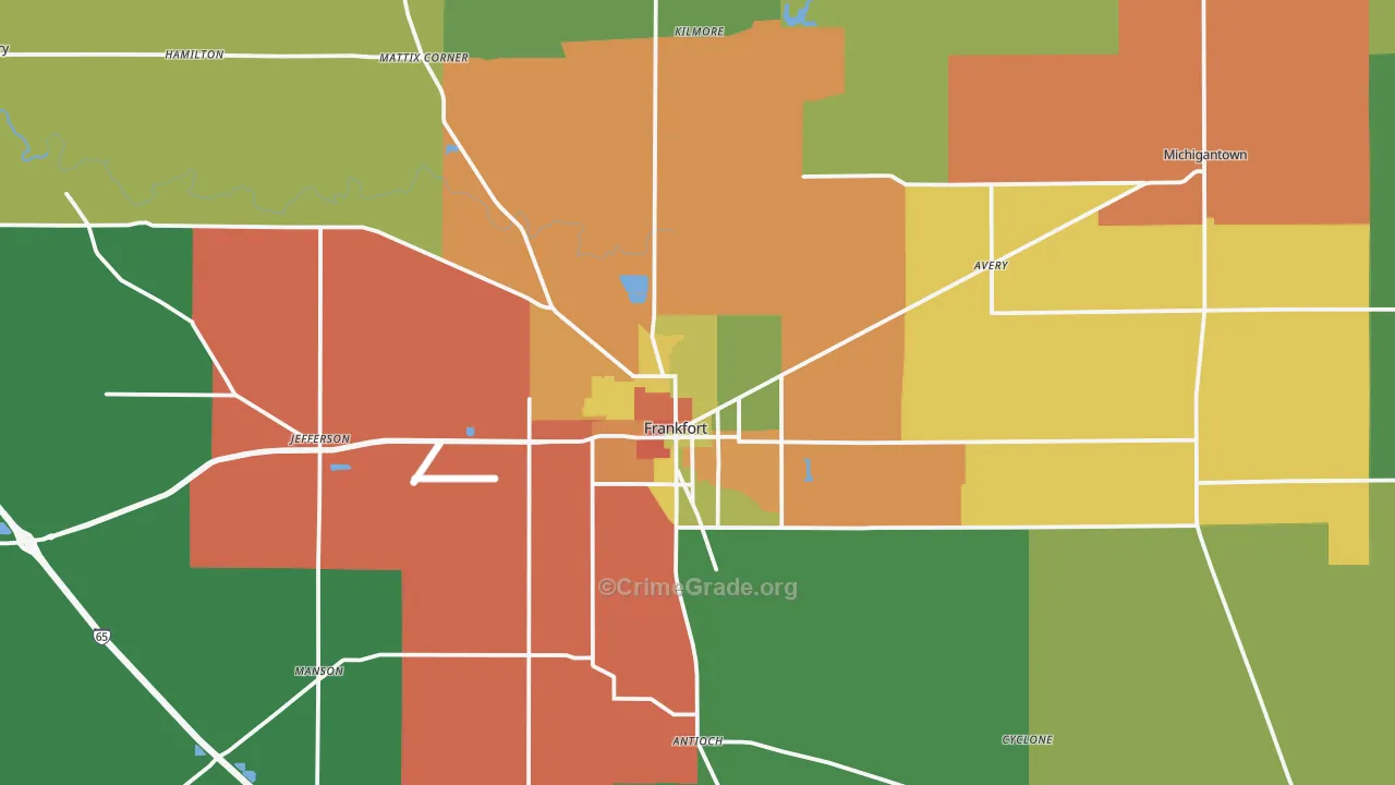 46041, IN Map of Theft Rates
