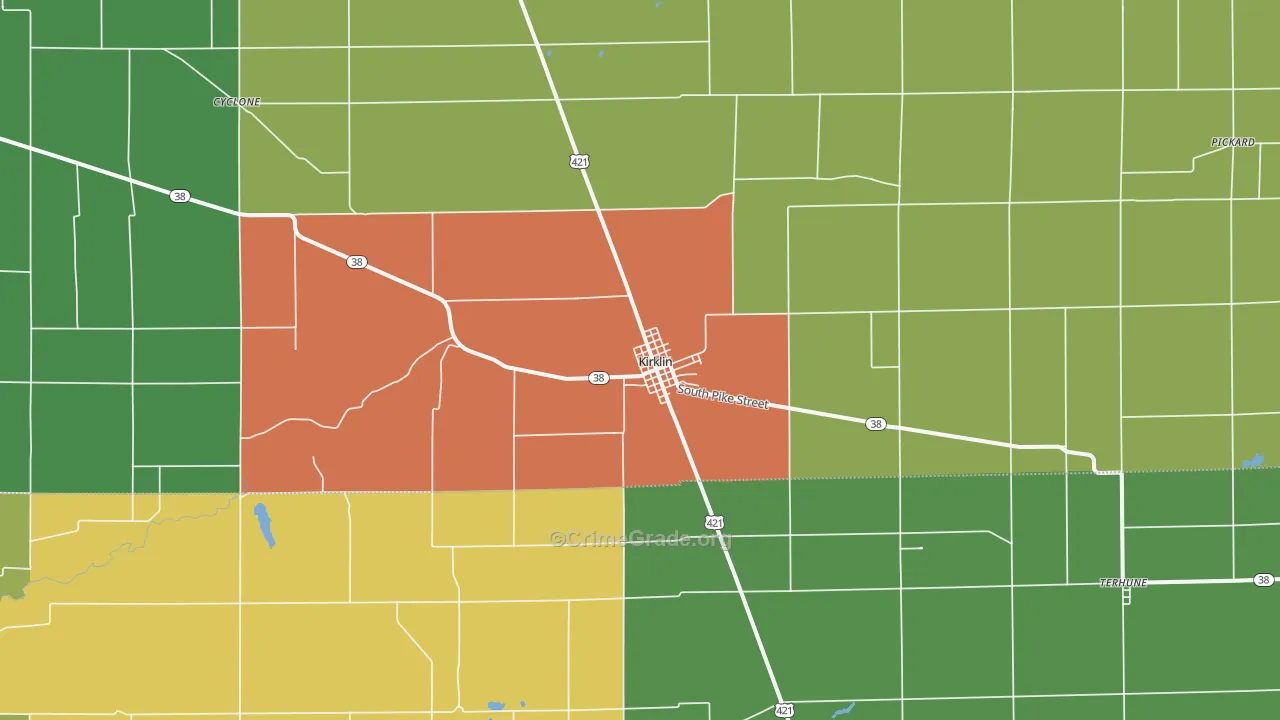 46050, IN Map of Theft Rates