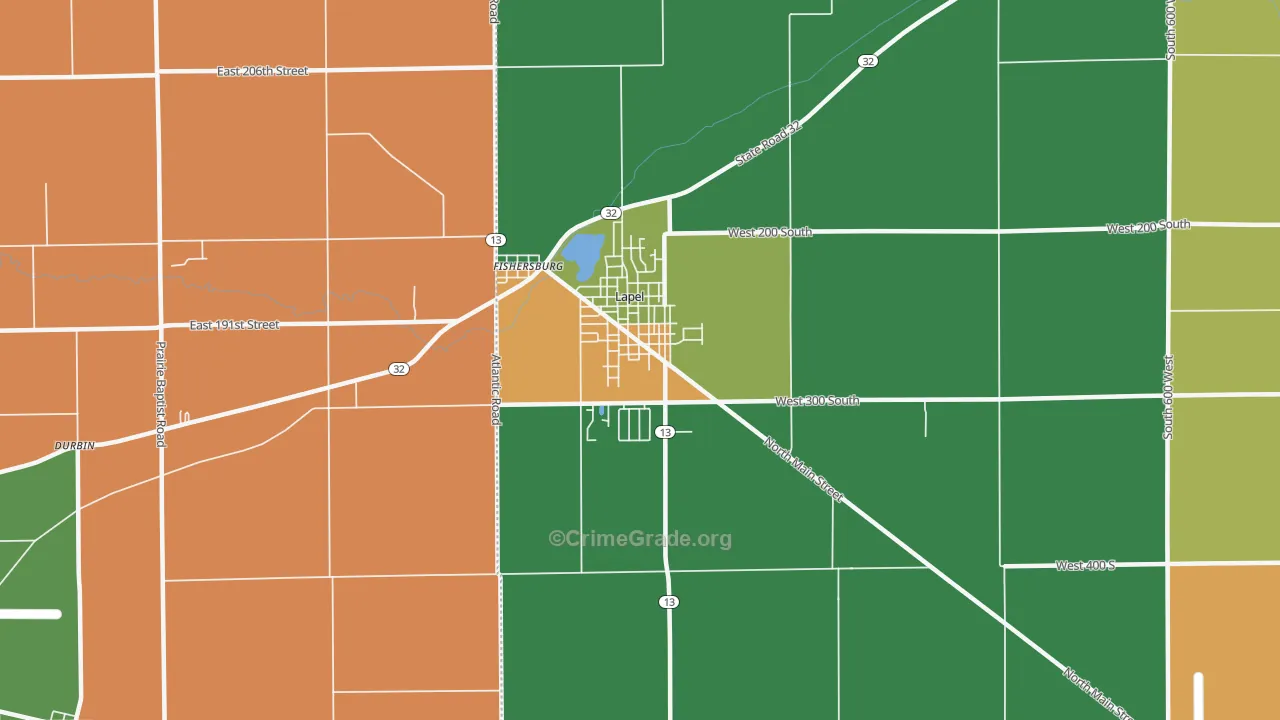 46051, IN Map of Theft Rates