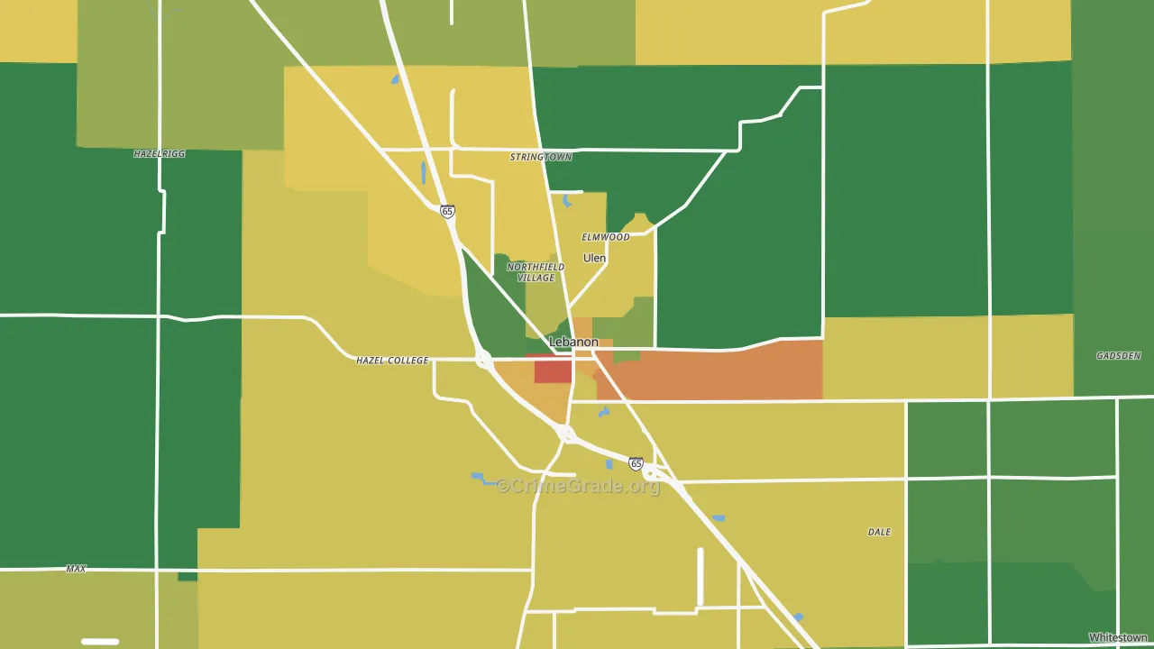 46052, IN Map of Theft Rates