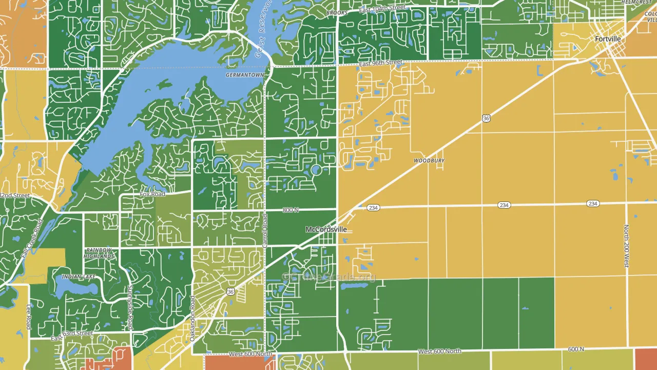 46055, IN Map of Theft Rates