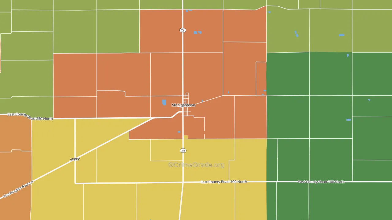 46057, IN Map of Theft Rates