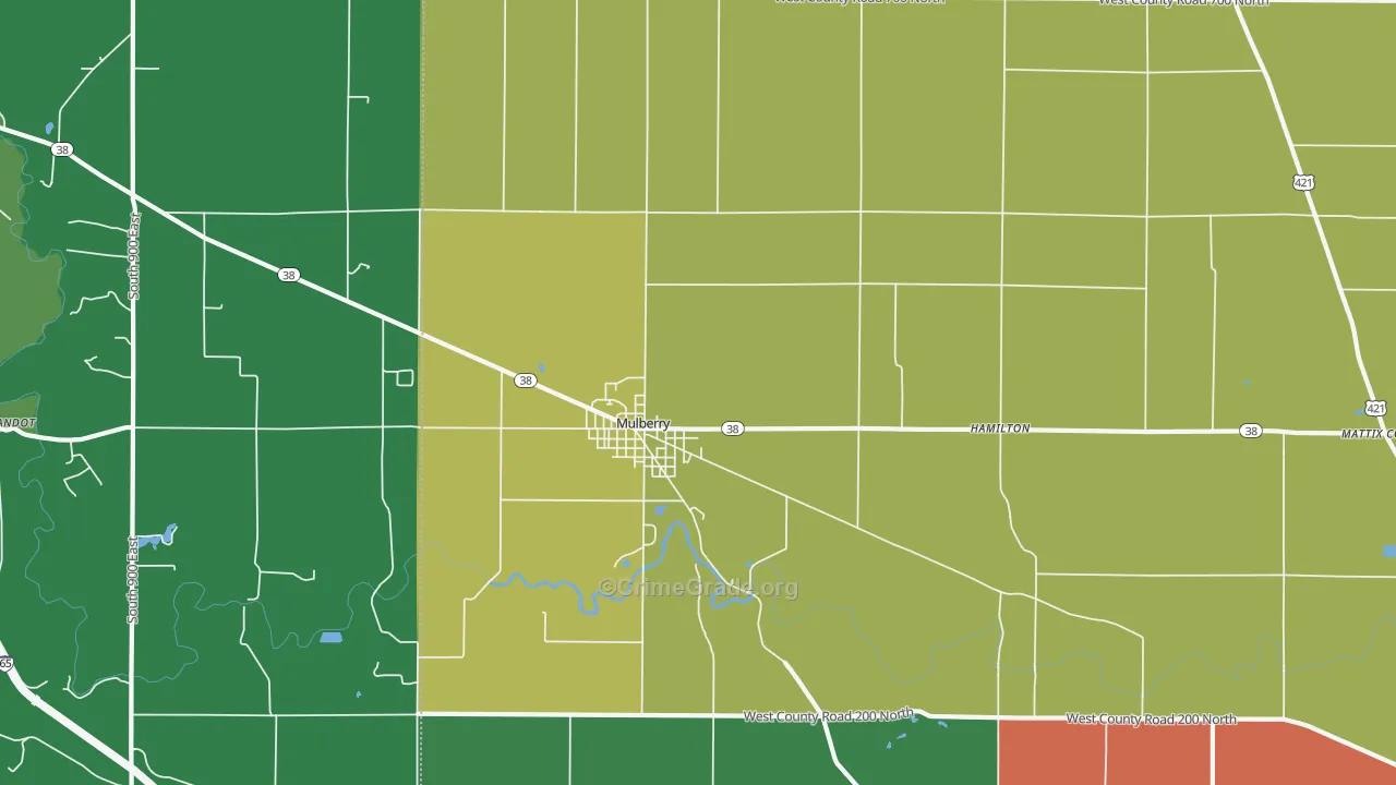 46058, IN Map of Theft Rates
