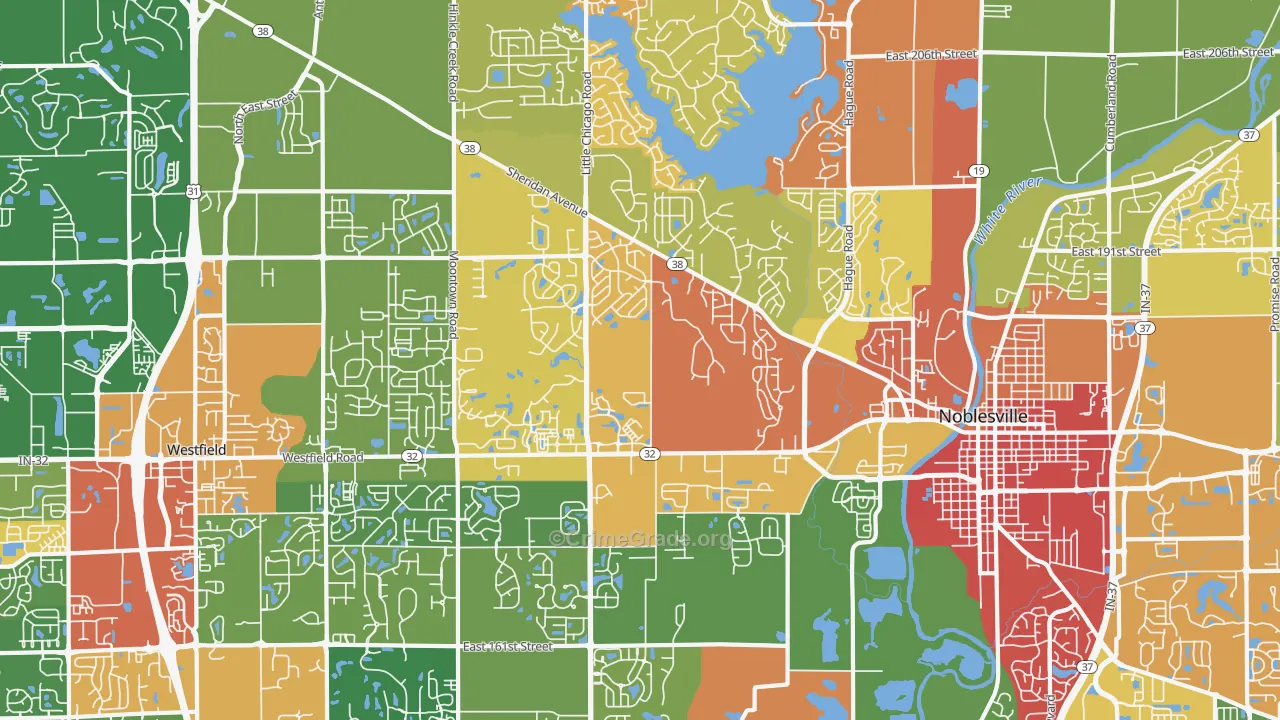 46062, IN Map of Theft Rates