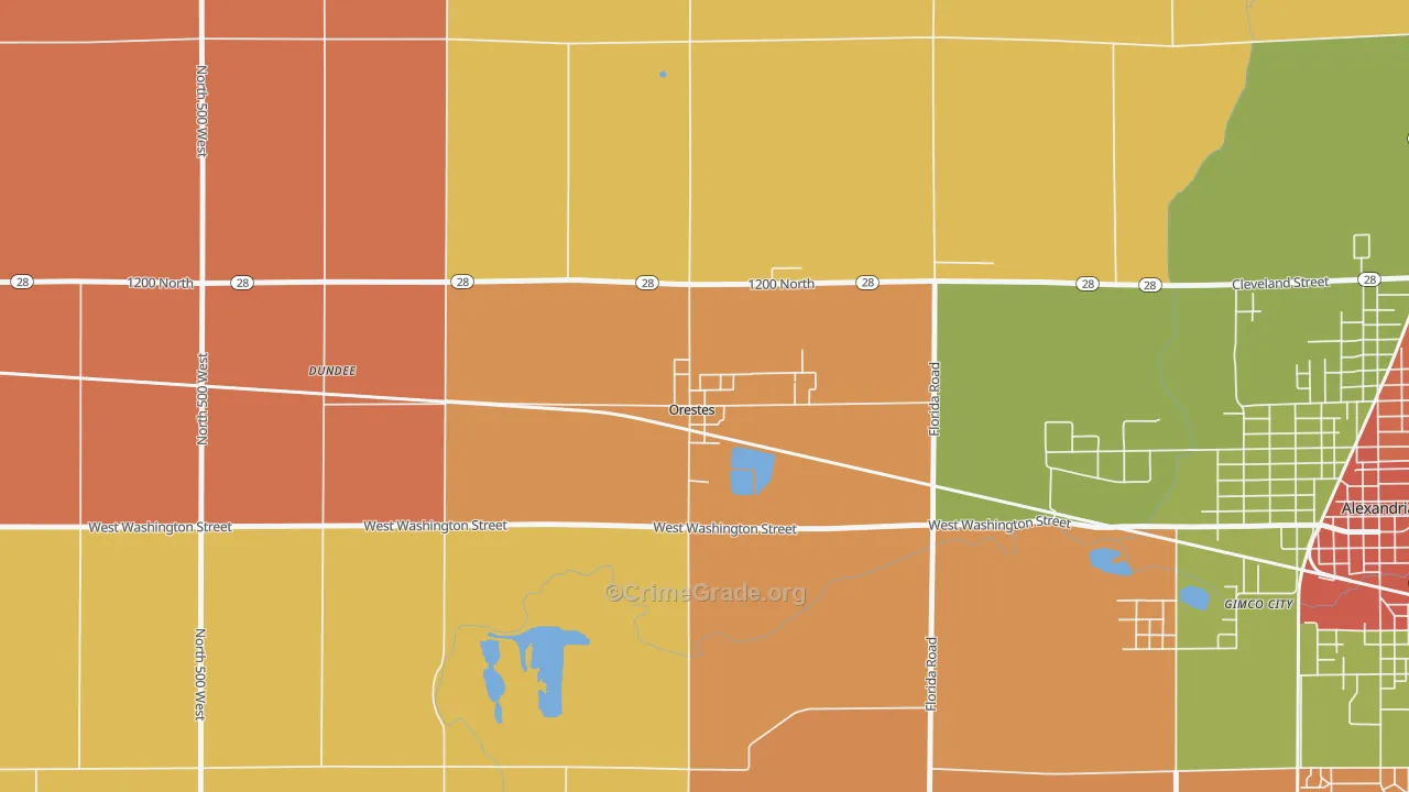 46063, IN Map of Theft Rates