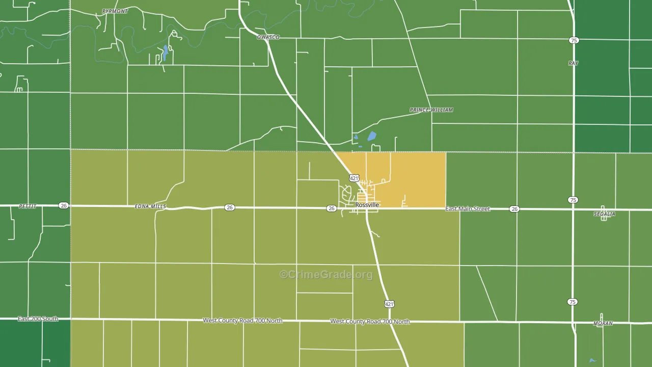 46065, IN Map of Theft Rates