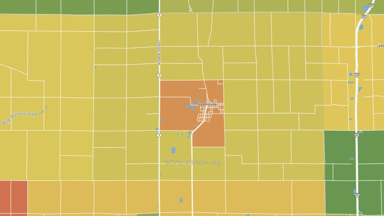 46070, IN Map of Theft Rates