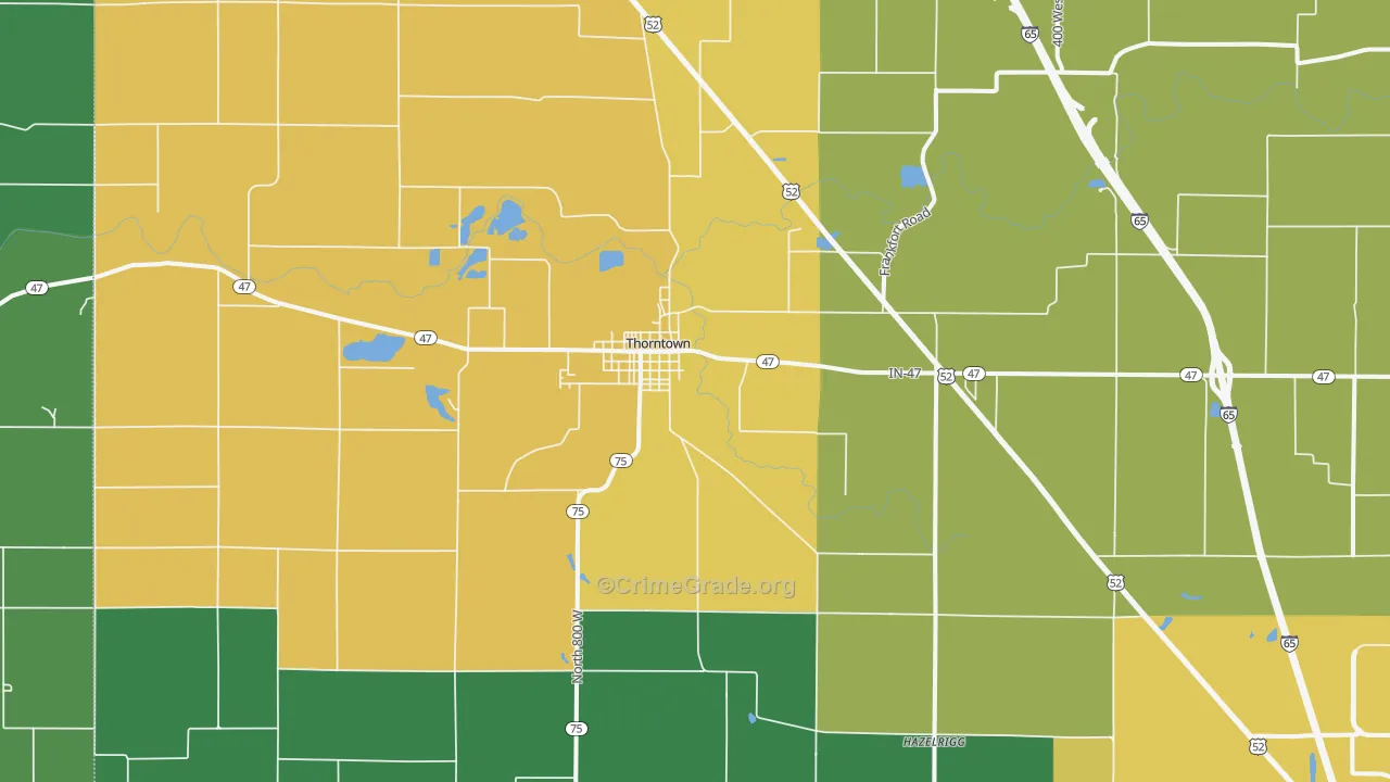 46071, IN Map of Theft Rates