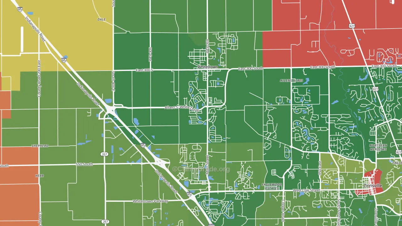 46075, IN Map of Theft Rates