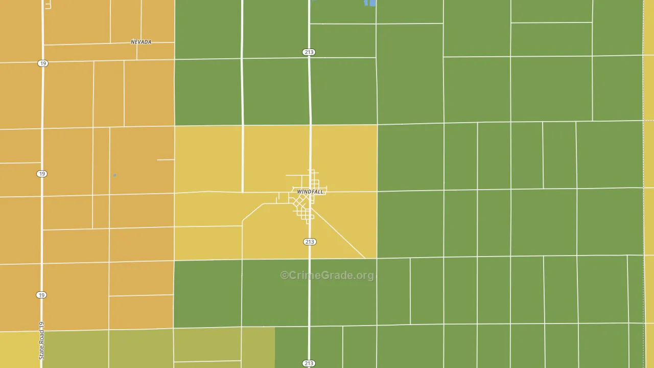 46076, IN Map of Theft Rates