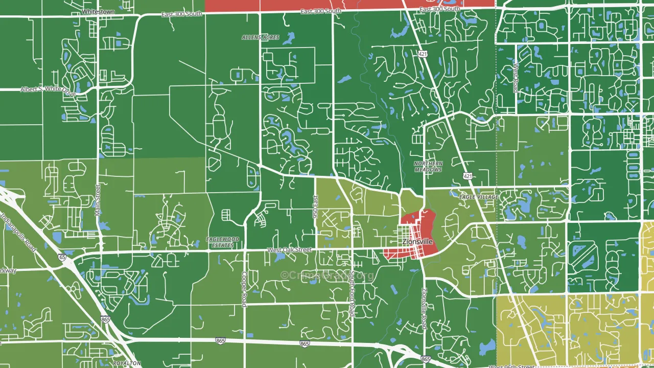 46077, IN Map of Theft Rates
