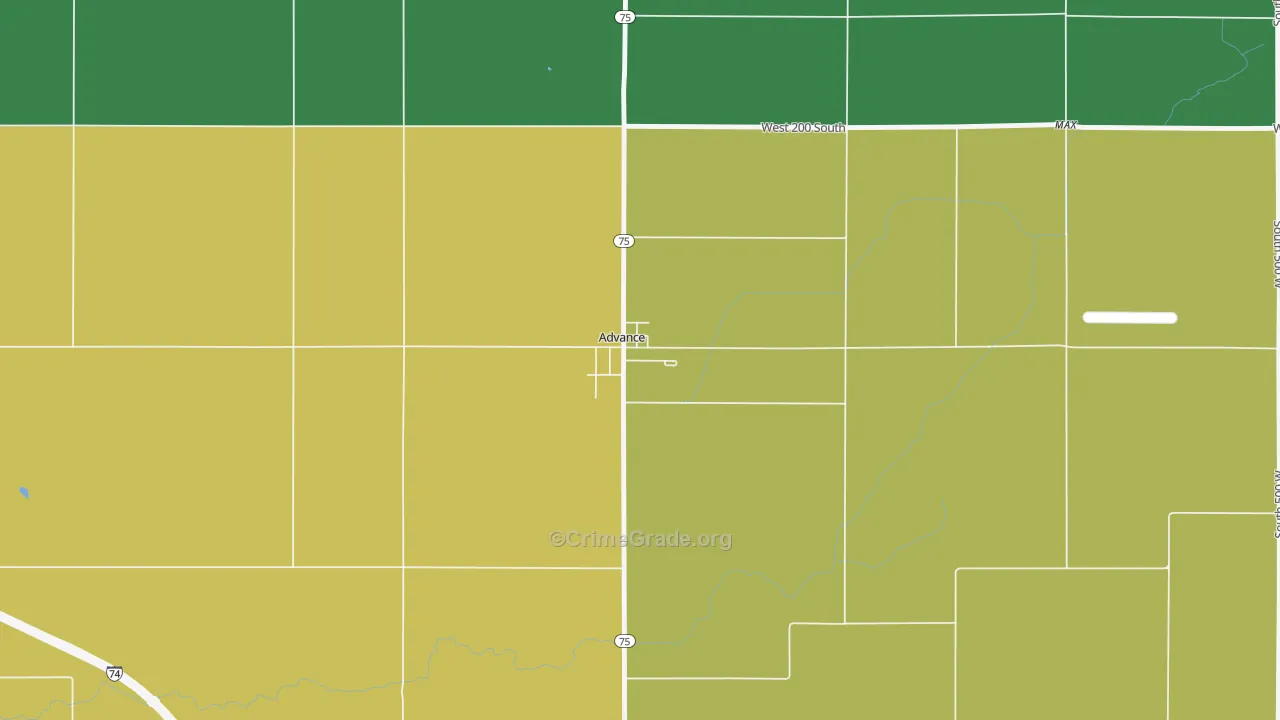 46102, IN Map of Theft Rates