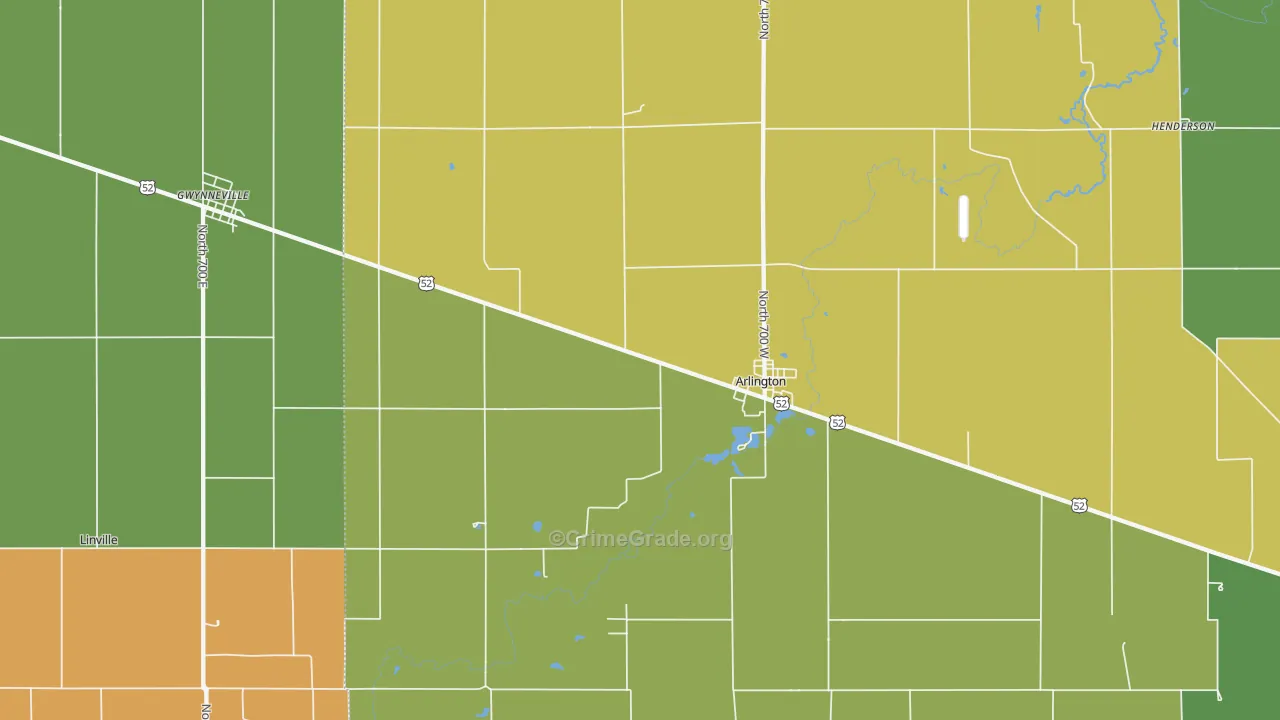46104, IN Map of Theft Rates