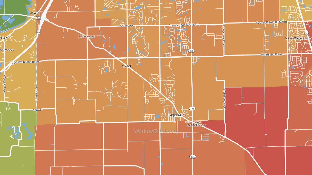 46106, IN Map of Theft Rates