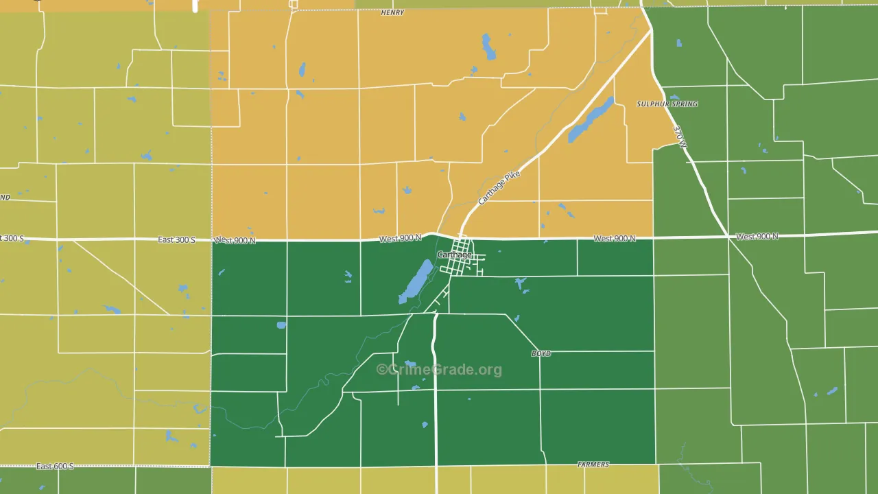 46115, IN Map of Theft Rates