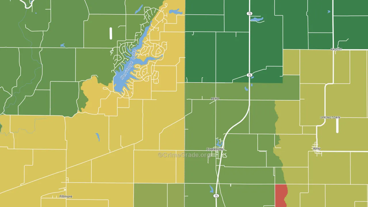46121, IN Map of Theft Rates