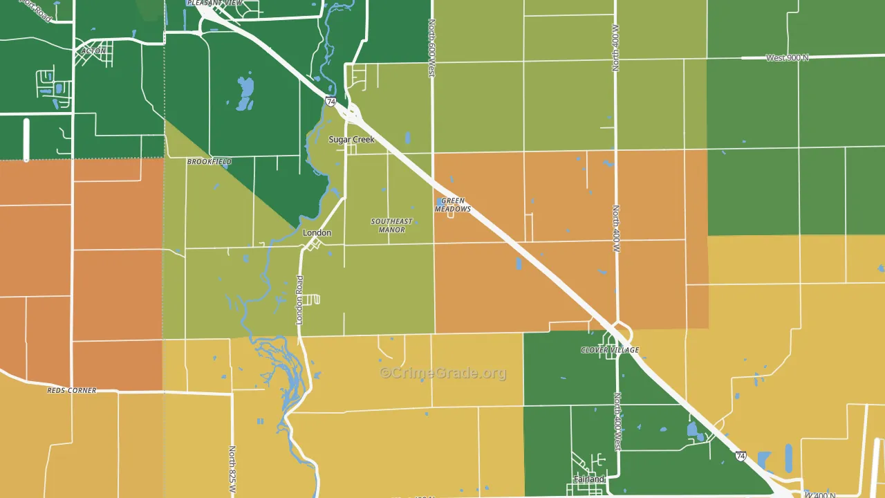 46126, IN Map of Theft Rates