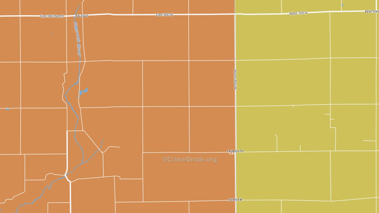 46127, IN Map of Theft Rates