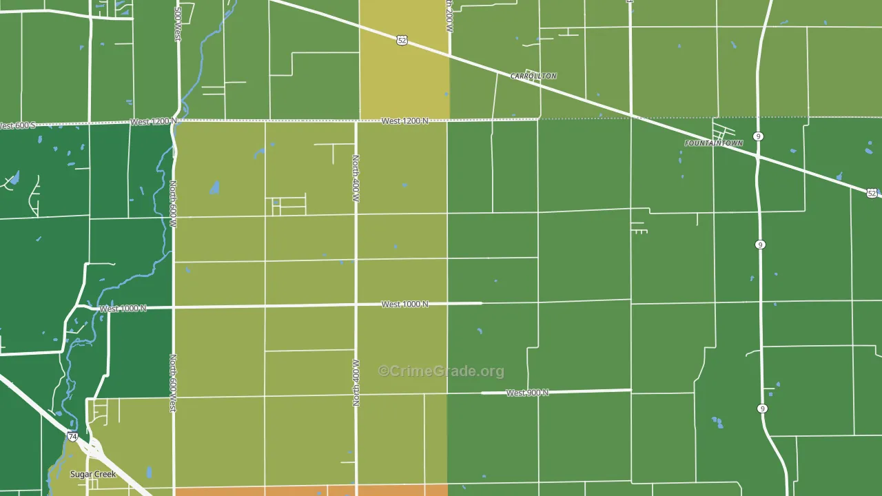 46130, IN Map of Theft Rates