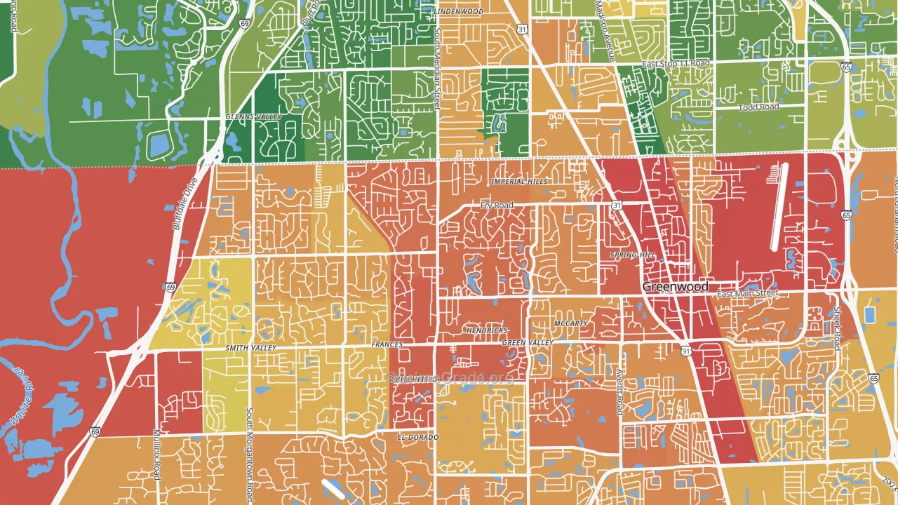 46142, IN Map of Theft Rates
