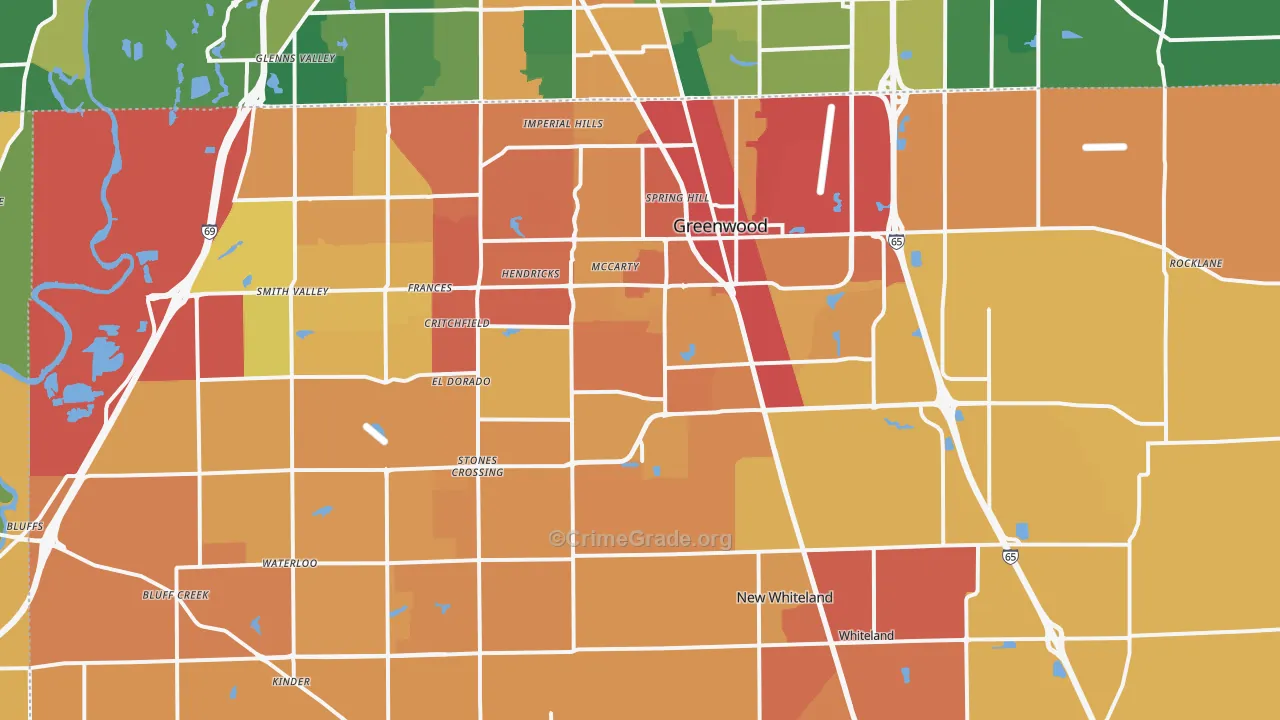46143, IN Map of Theft Rates