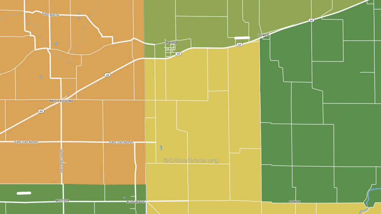 46150, IN Map of Theft Rates