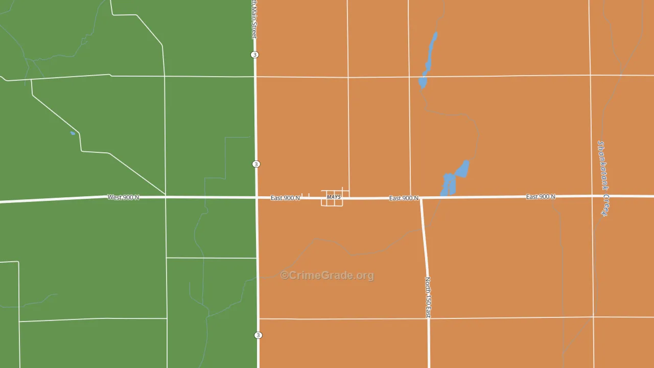 46155, IN Map of Theft Rates