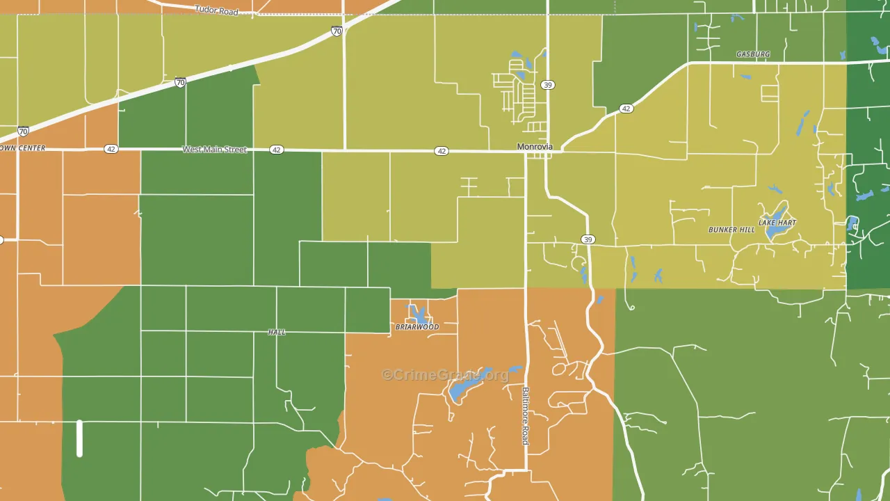 46157, IN Map of Theft Rates