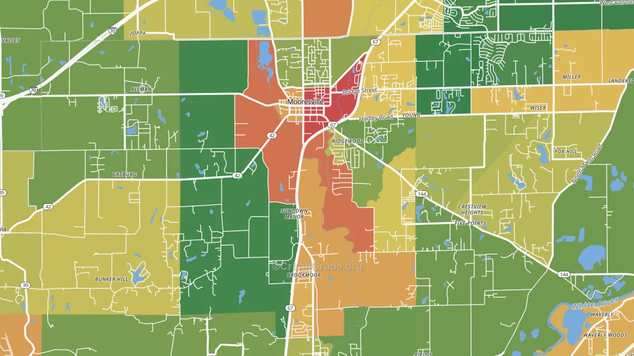 46158, IN Map of Theft Rates