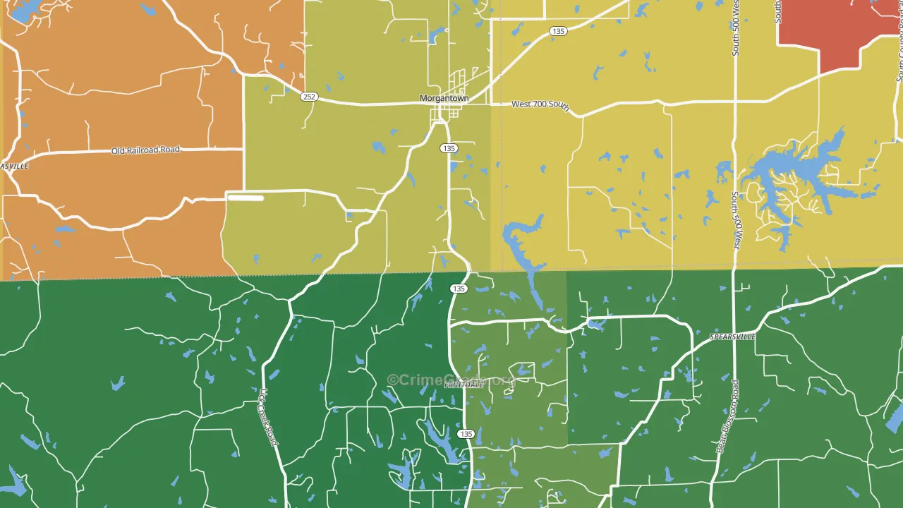 46160, IN Map of Theft Rates