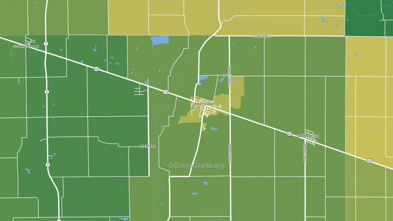 46161, IN Map of Theft Rates