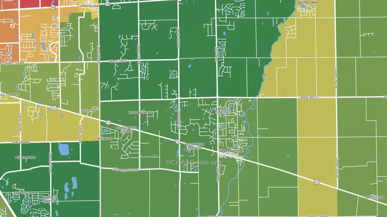 46163, IN Map of Theft Rates