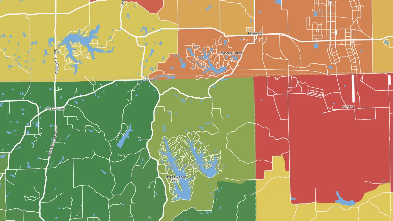 46164, IN Map of Theft Rates