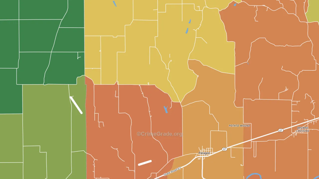 46166, IN Map of Theft Rates
