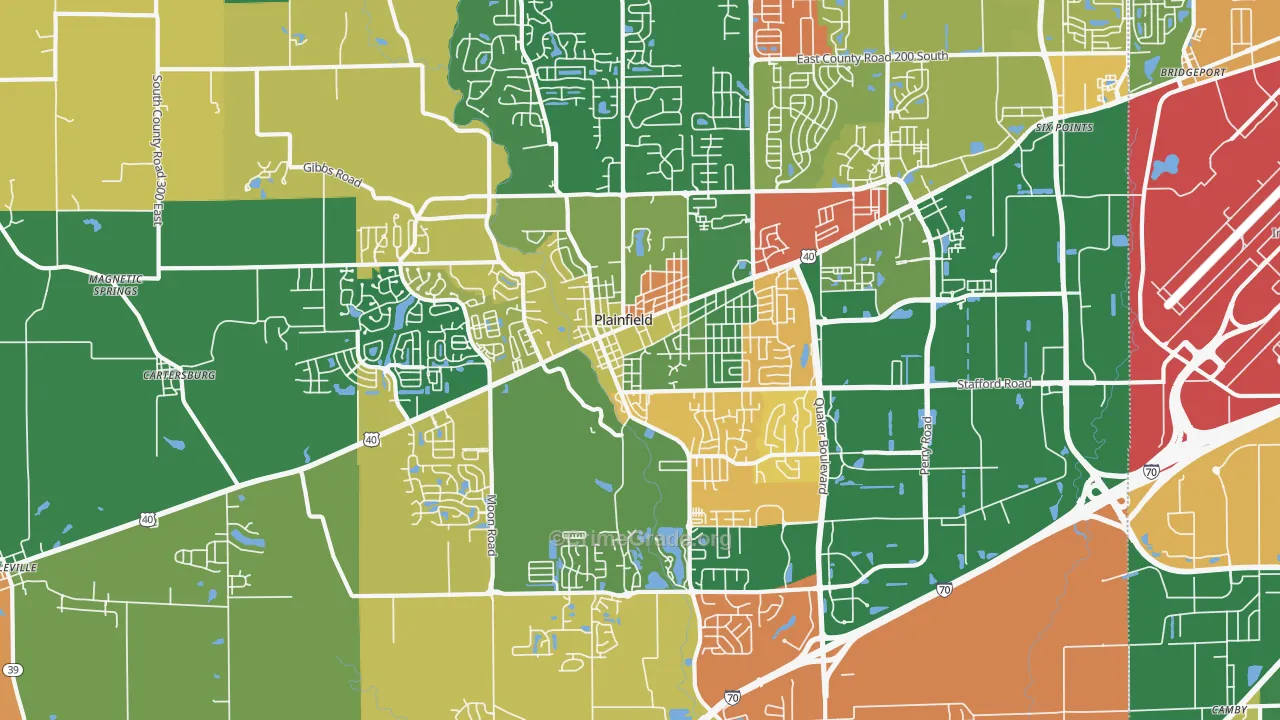 46168, IN Map of Theft Rates
