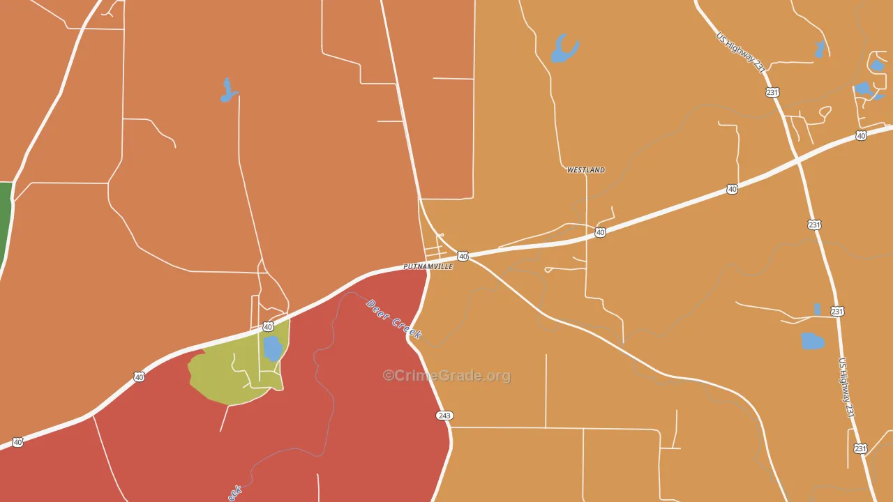 46170, IN Map of Theft Rates