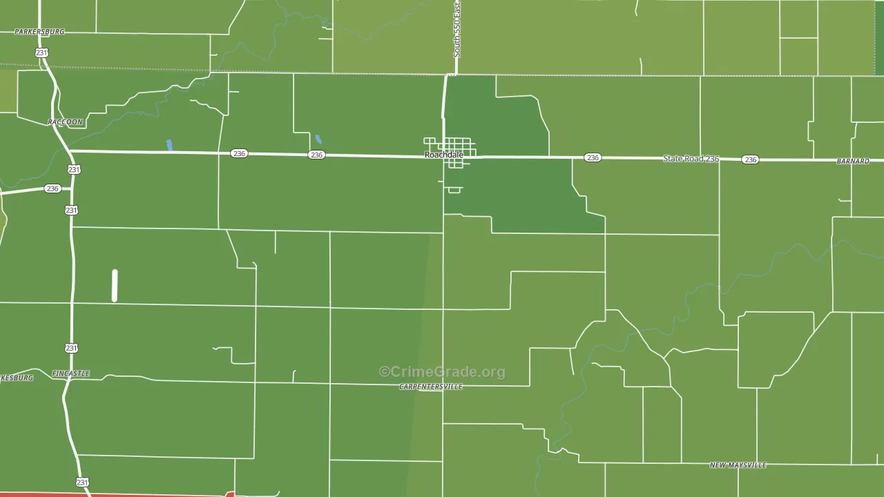 46172, IN Map of Theft Rates