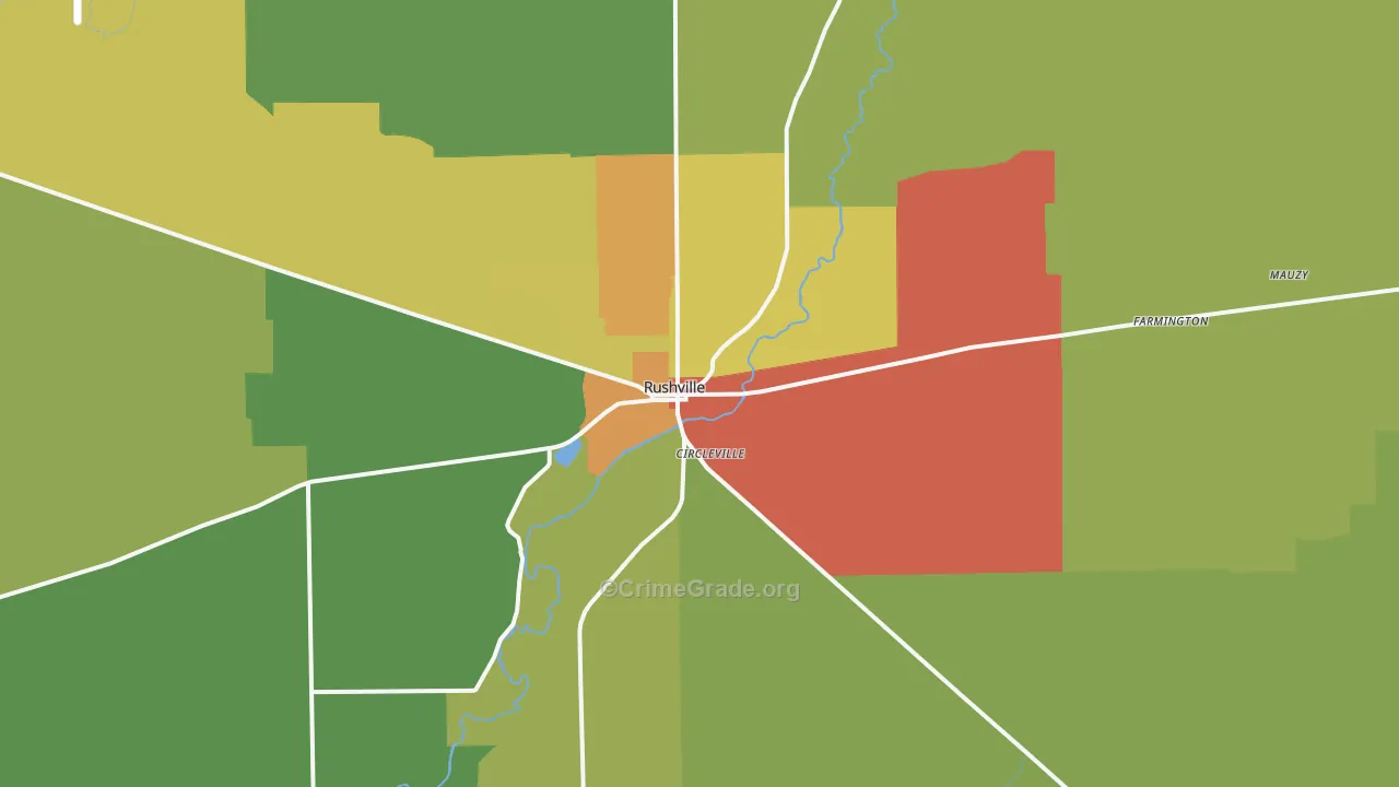 46173, IN Map of Theft Rates