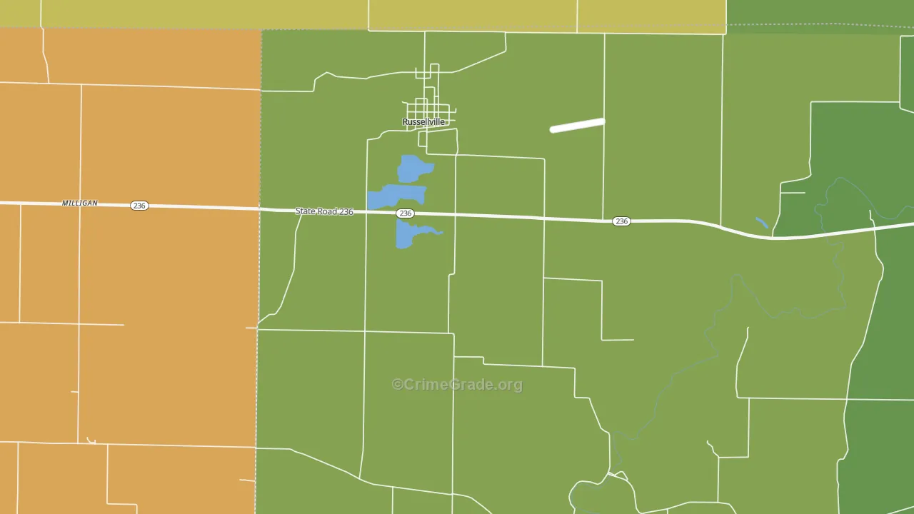 46175, IN Map of Theft Rates