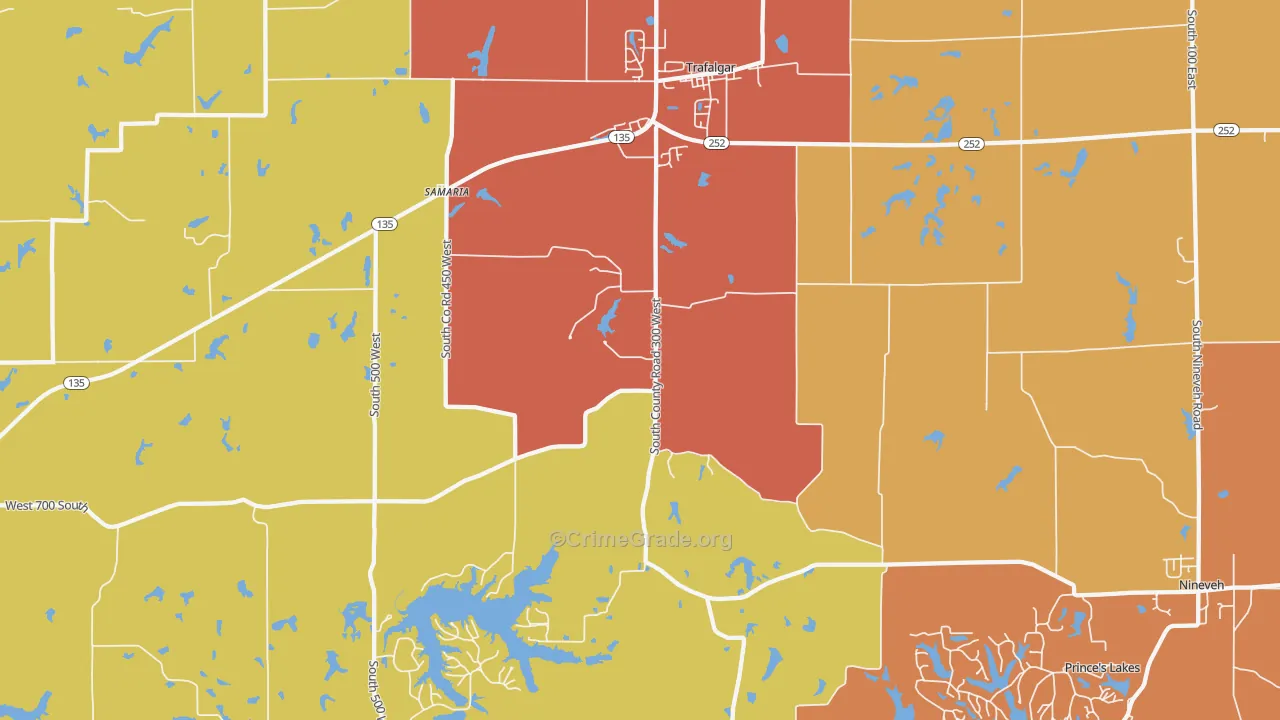 46181, IN Map of Theft Rates