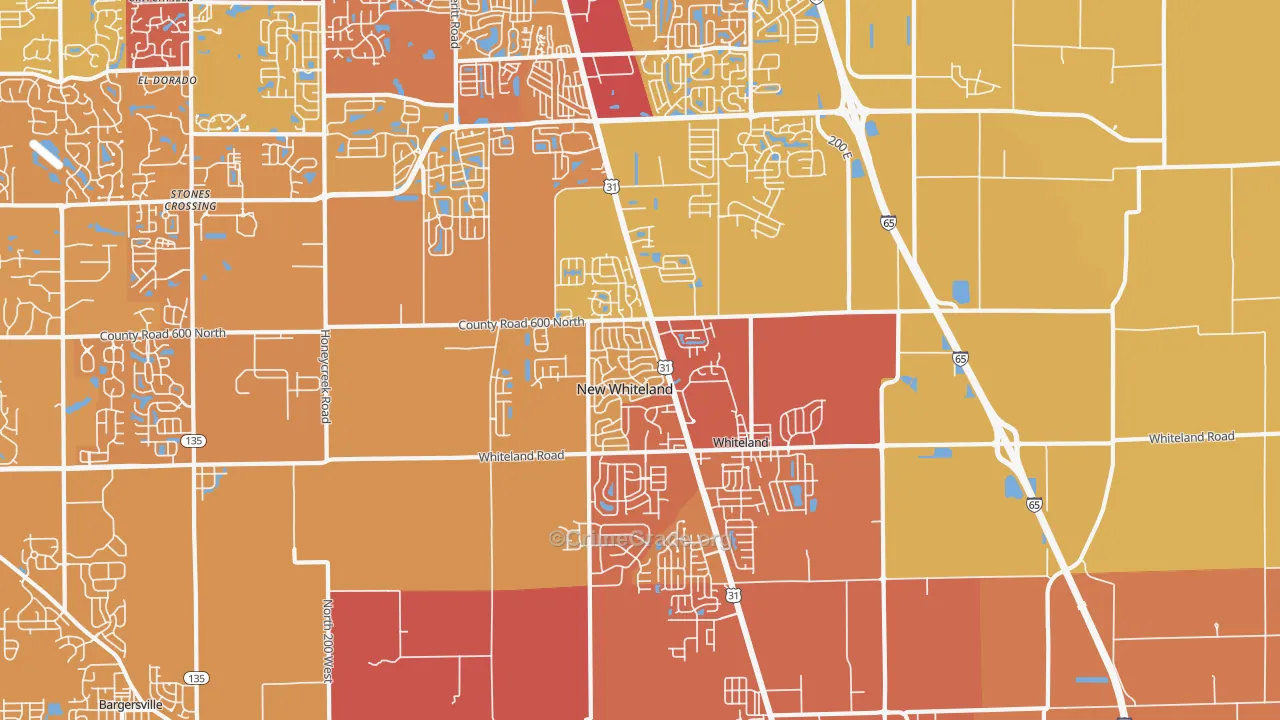 46184, IN Map of Theft Rates