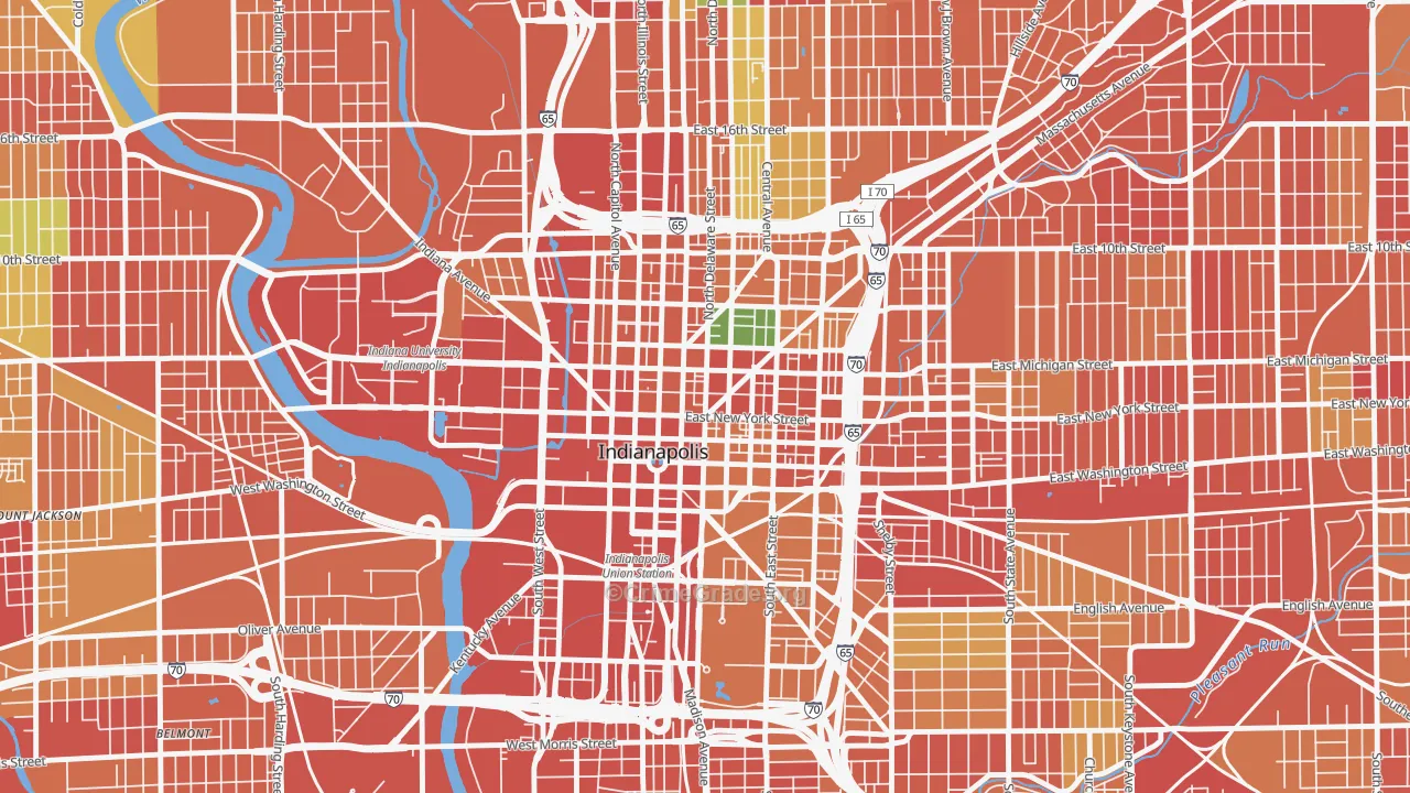 46204, IN Map of Theft Rates