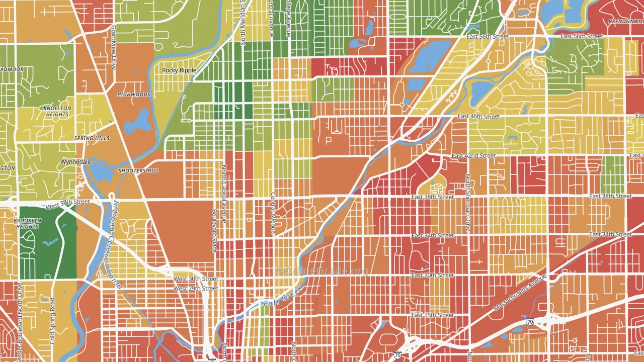 46205, IN Map of Theft Rates