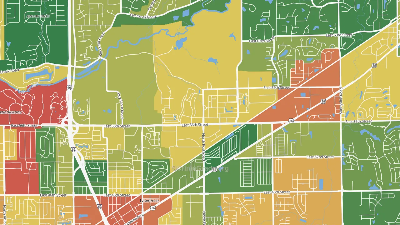 46216, IN Map of Theft Rates