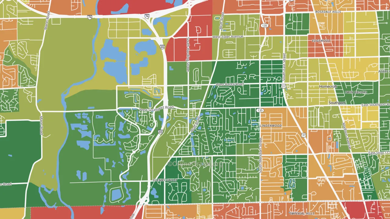 46217, IN Map of Theft Rates