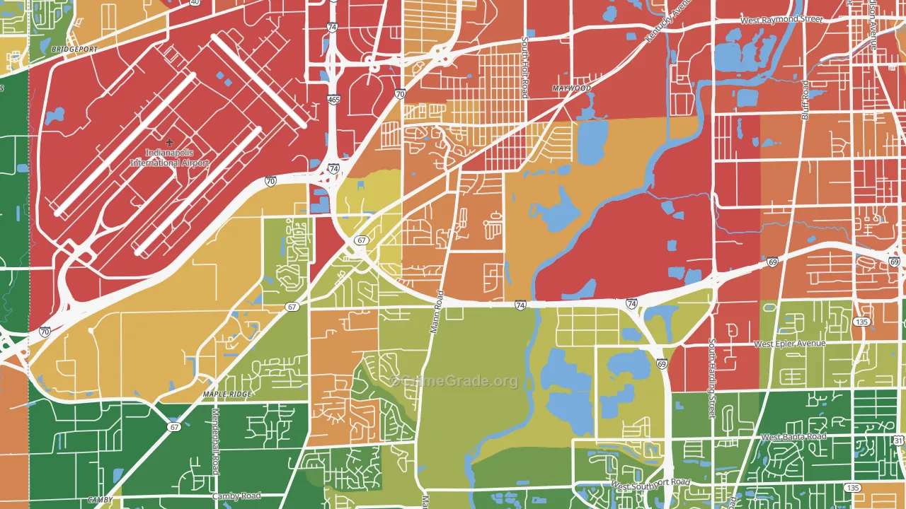 46221, IN Map of Theft Rates