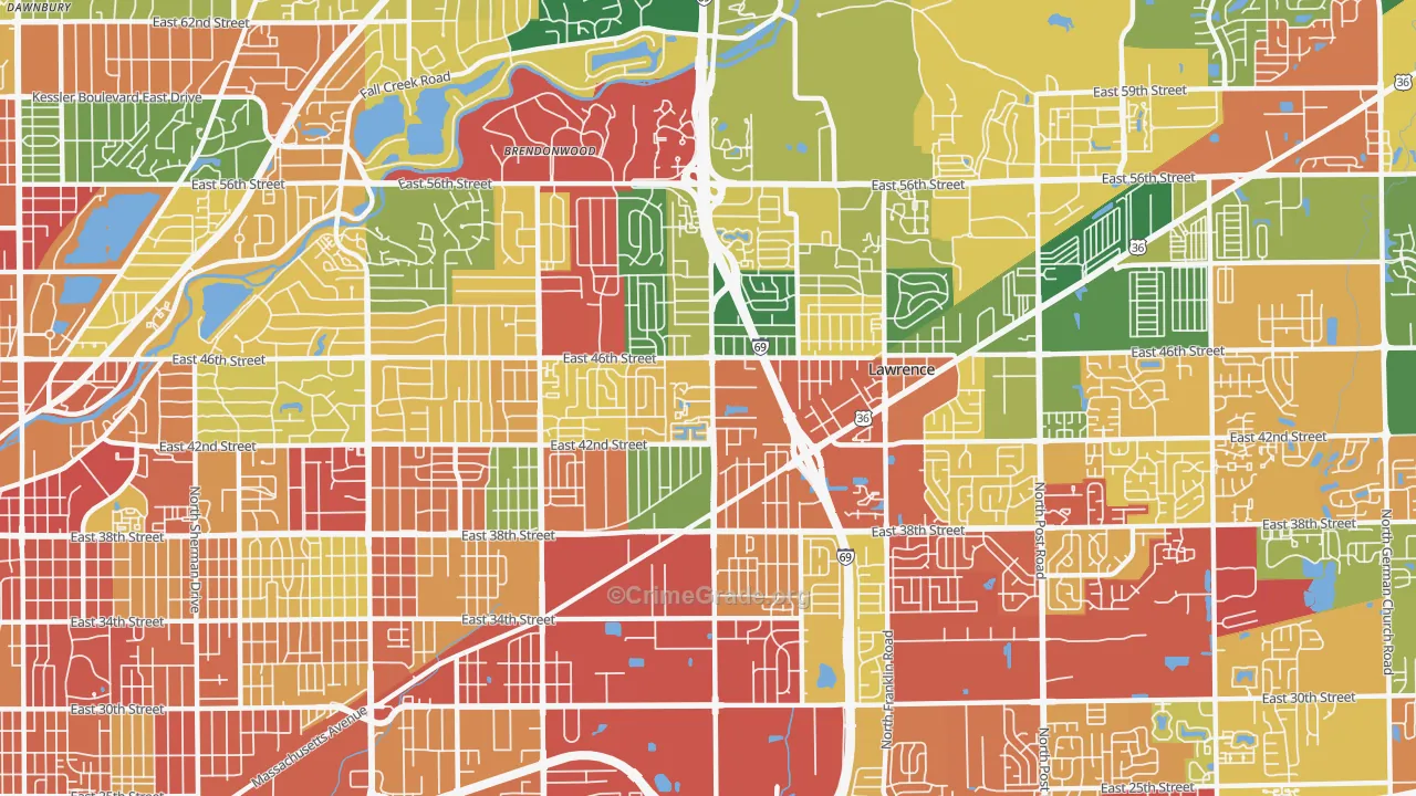46226, IN Map of Theft Rates