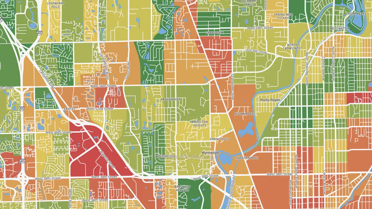 46228, IN Map of Theft Rates